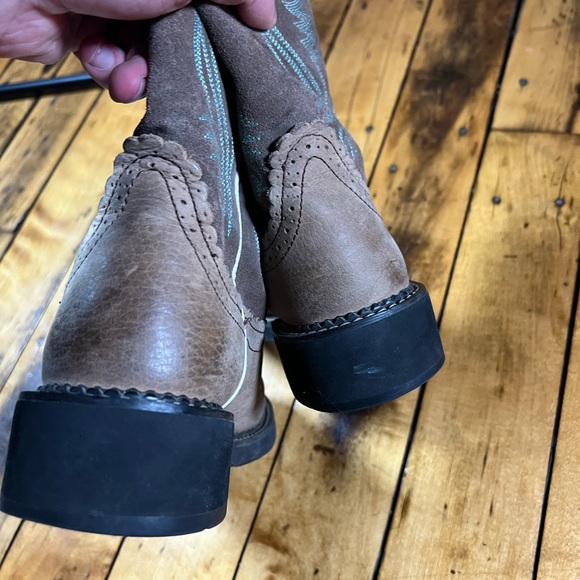 Ariat Fatbaby Womens 8.5B Brown Suede Leather Cowboy Western Boots Ranch Rodeo - Picture 6 of 12